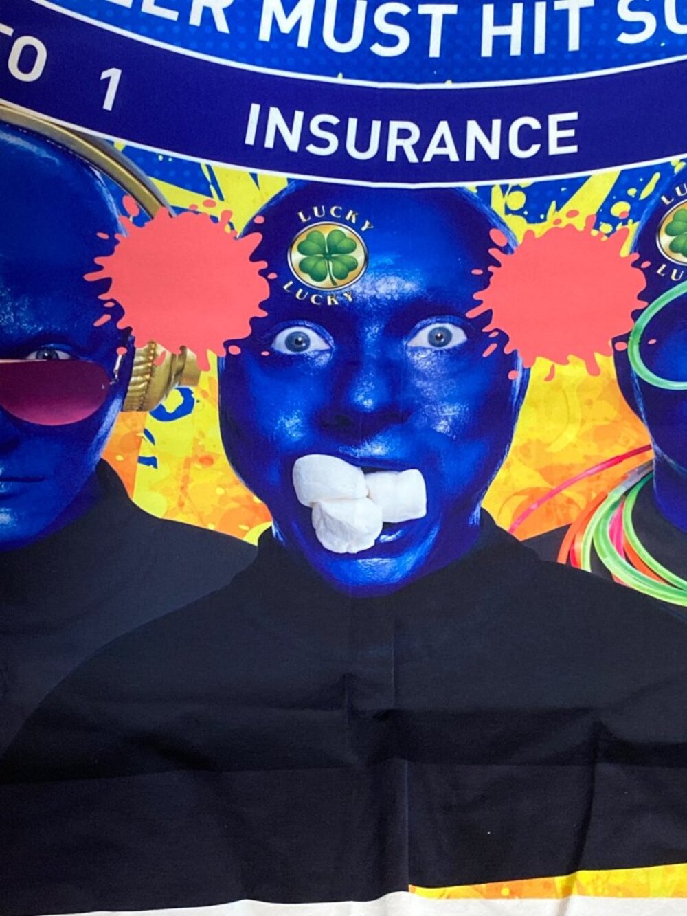 Luxor Las Vegas Blue Man Group Blackjack Felt Tablecloth - Unused RARE Unique - Picture 7 of 16